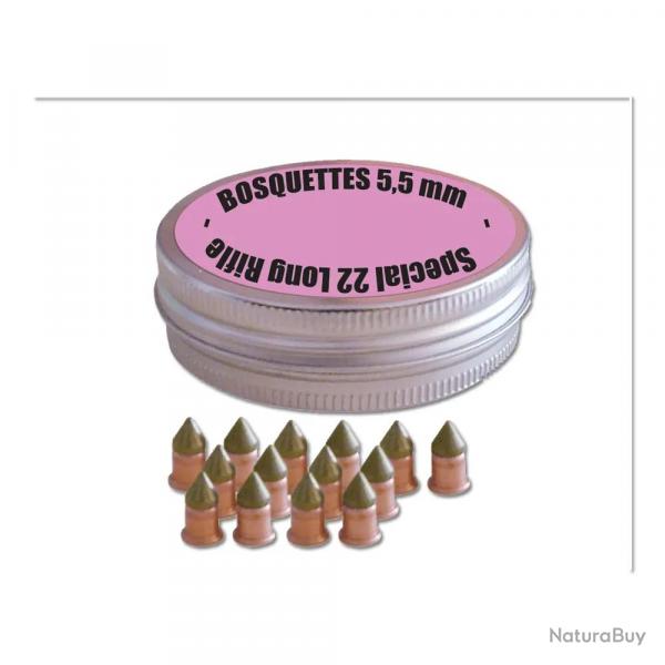 Boite de 100 bosquettes tête cuivrée 22LR