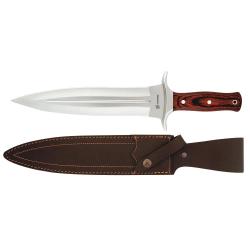 Dague de chasse pour veneur manche bois lame acier 24 cm ép 5mm