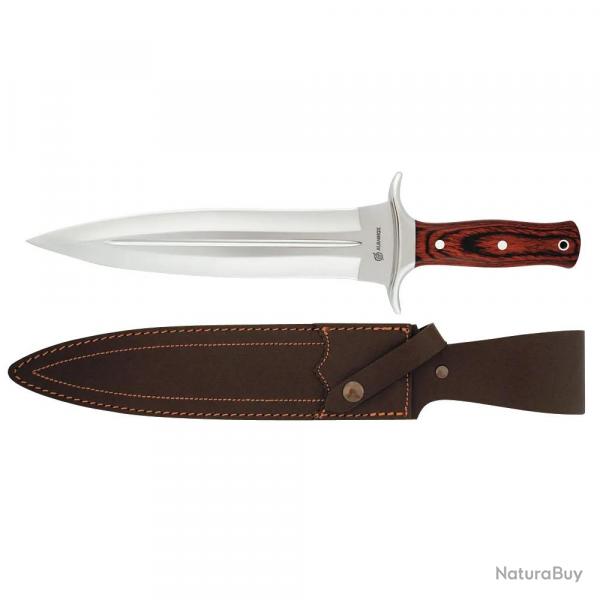Dague de chasse pour veneur manche bois lame acier 24 cm p 5mm
