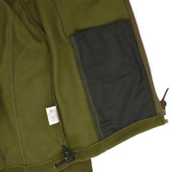 Blouson Polaire Brodé polyester kaki marron taille M à 4XL M