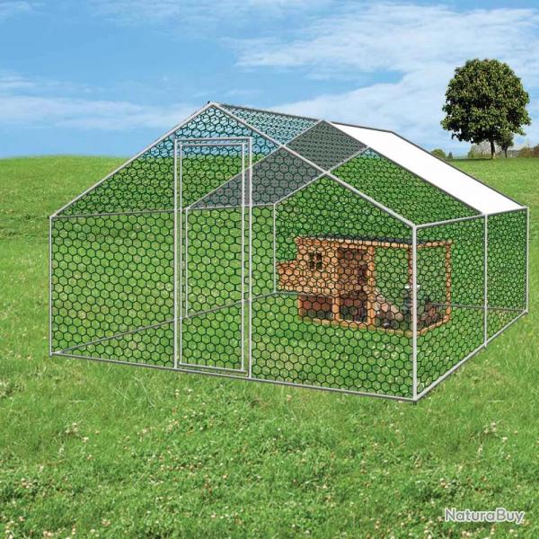 Enclos volaille tube métal galvanisé de 6 à 24 m² 3 x 6 m