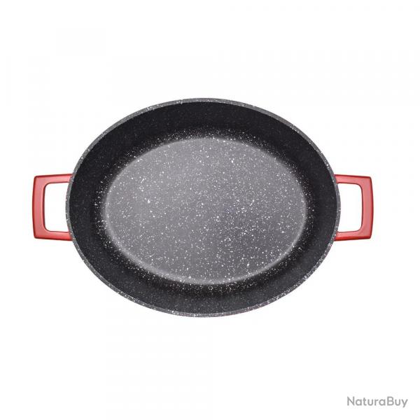 Cocotte en fonte rouge tous feux diamtre 34 capacit 5,3 L 34cm