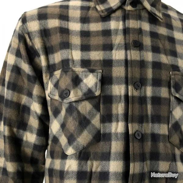 Chemise chasse chaude à carreaux 2 poches polyester marron M à 3XL