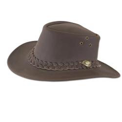 Chapeau chasse souple imperméable cuir velour marron 57 à 60 58