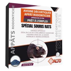 Raticide / souricide avoine 140g brodifacoum ou difénacoum Difénacum 25 ppm