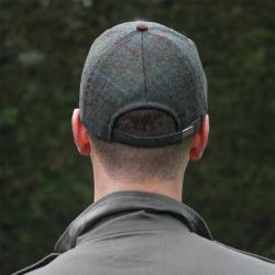 Casquette à carreaux réglable laine polyester kaki marron T58
