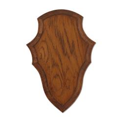 Ecusson chasse trophée chevreuil chêne foncé ciré multiples tailles 44 x 28