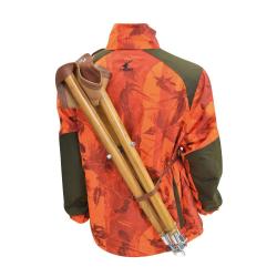 Siège de battue Luxe en frêne en croûte de cuir de buffle pliable 65cm