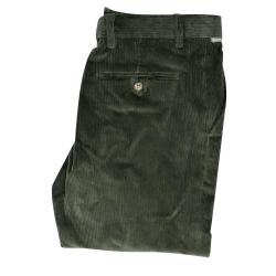 Pantalon velours côtelé extensible vert 42