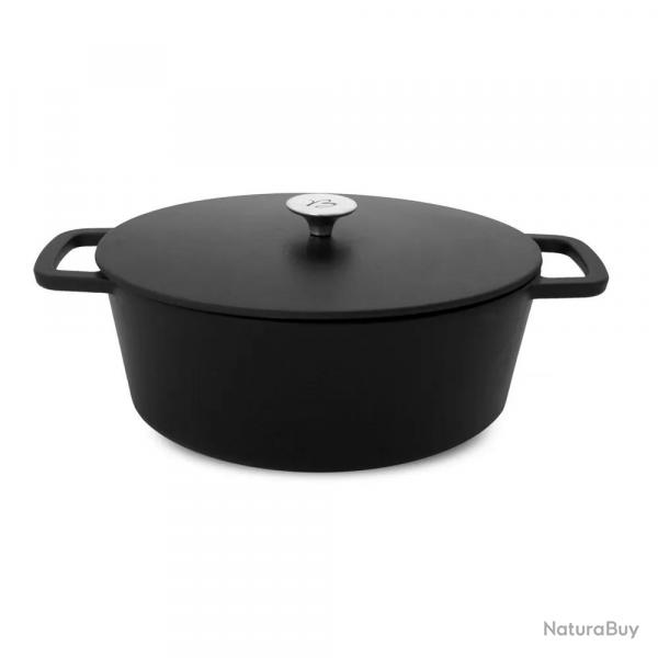 Cocotte en fonte d'aluminium noire ronde ou ovale 20 cm