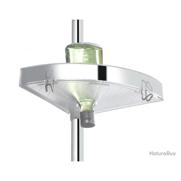Etagre de douche tlescopique acier inoxydable 3 tablettes d'angle
