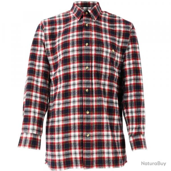 Chemise droite longue  carreaux bordeaux coton S  4XL 4XL