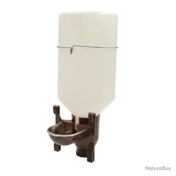 Abreuvoir de cage coupelle inox porte bouteille marron - GAUN