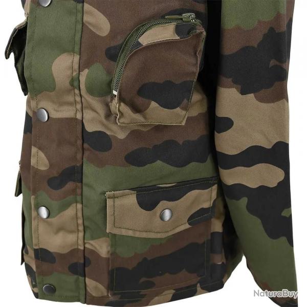 Veste chasse fermeture glissire coton polyester camo 6  16 ans