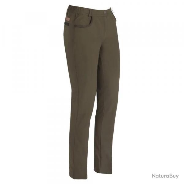 Pantalon chasse femme Savane Hyperstretch polyamide kaki 38  42