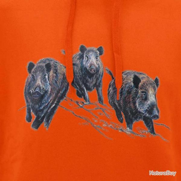 Sweat  capuche orange sangliers Bartavel Taille M  3XL 3XL