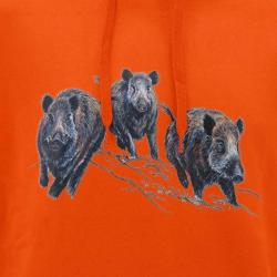 Sweat à capuche orange sangliers Bartavel Taille M à 3XL 2XL