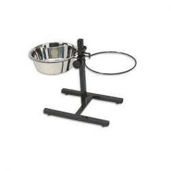 Mangeoire chien sur pied réglable 43 cm + 2 gamelles 2800 ml