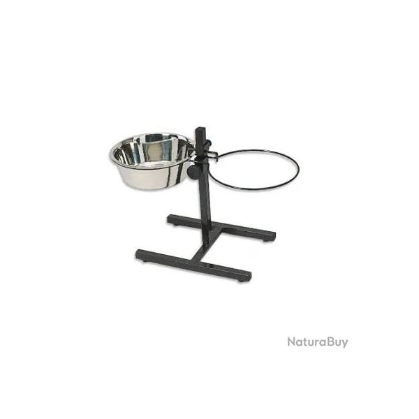 Mangeoire chien sur pied rglable 43 cm + 2 gamelles 2800 ml