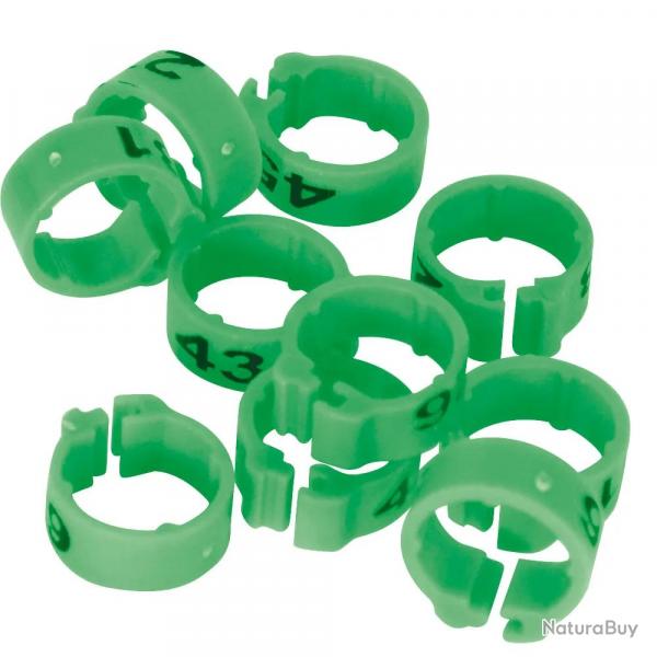 Bagues Spcial Pigeon Marquage Laser Indlbile numrotes 9 couleurs Du N 1  25 Vert