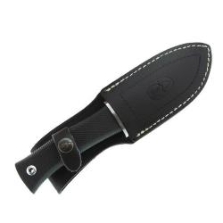 Poignard Viper lame acier inox étui en cuir noir 11cm