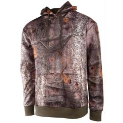 Sweat à capuche enfant zip polyester camo forest 4 à 16 ans