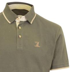 Polo brodé sanglier manches courtes coton piqué kaki S à 3XL S Sanglier