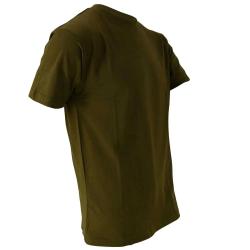 T shirt manches courtes coupe droite 100 coton kaki S à 3XL