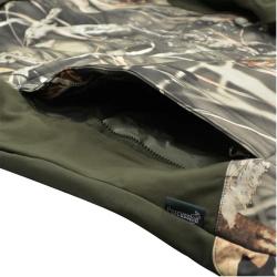 Blouson chasse softshell 4 poches polyester camo kaki S à 3XL M