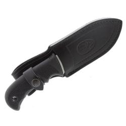 Couteau à dépecer Bisonte manche gomme noir lame acier inox 11cm