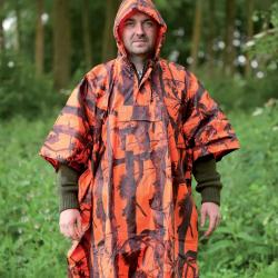 Poncho imperméable polyester enduit 3 couleurs taille unique Orange