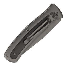 Couteau Titane lame acier 420 noire manche acier inox 11,5cm