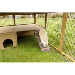 Parc extérieur en pin pour petits animaux avec abri