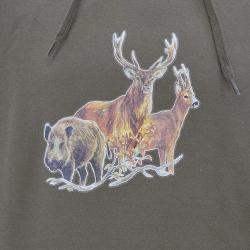 Sweat à capuche kaki grands animaux Bartavel® XL