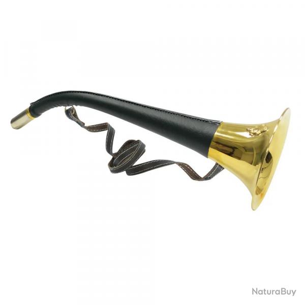 Corne d'appel laiton pavillon 50 cm gaine Cuir