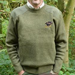 Pull col rond broderie Sanglier S