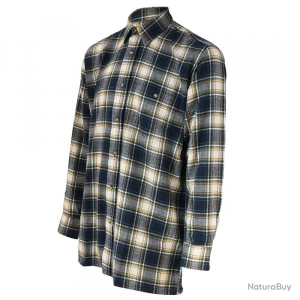 Chemise à carreaux Dolty flanelle coton bleu beige S à 4XL S