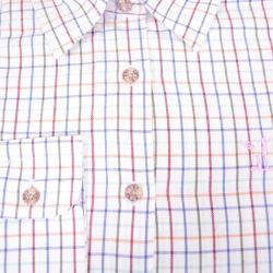 Chemise femme élégante carreaux coton ocre XS à 2XL XS