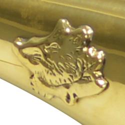 Corne d'appel en laiton, décor sanglier 28 cm