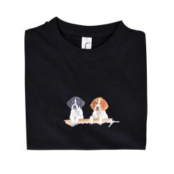 T-shirt enfant Setters coton peigné noir 7/8 et 12/14 ans 12 / 14 ans