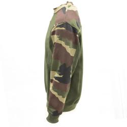 Sweat col rond kaki + empiècements camo CE TS à 3XL S