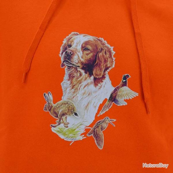 Sweat à capuche orange épagneul Bartavel® 3XL