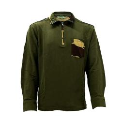 Chemise F1 col zippé 100% coton kaki camo CE taille M à 3XL M