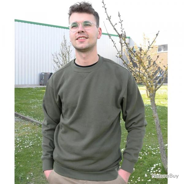 Sweat col rond kaki 3XL