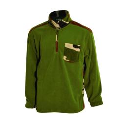 Sweat polaire homme F1 kaki avec empiècements camo CE M