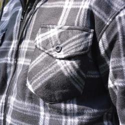 Chemise polaire à capuche 4 poches sherpa marron/rouge M à 3XL Marron 3XL