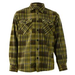 Chemise chaude à carreaux polyester peigné lourd verte 2XL