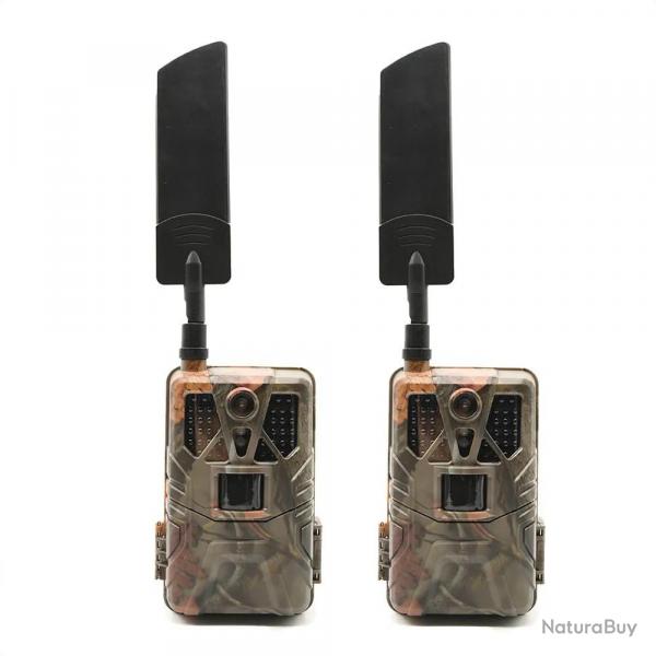 2 Caméras détecteur de mouvements live vidéo 30MP camouflage