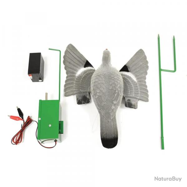 Appelant pigeon électrique à ailes battantes hauteur 82cm, longueur fil 120cm