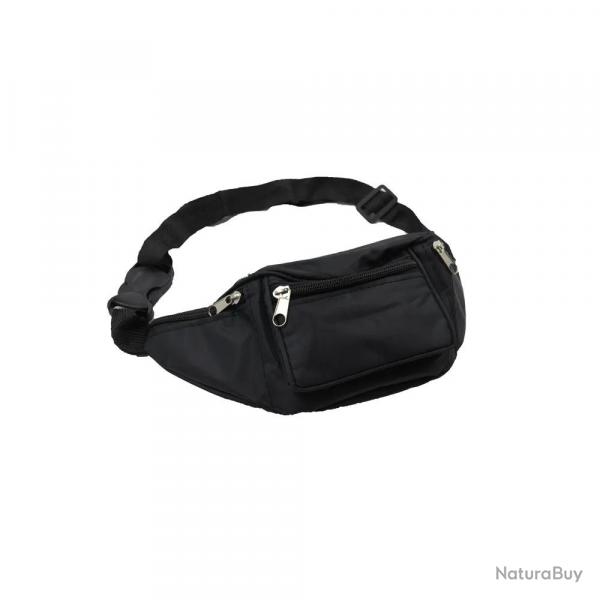 Sac banane 4 poches zippes Noir 290x100x60mm